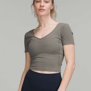 Lululemon Align T-Shirt - Size 6 - Grey Sage (Light Olive) - Excellent Condition